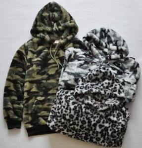 China Spring Fashion Womens Mens Sherpa Jacket Casual Camouflage / Leopard Printed factory