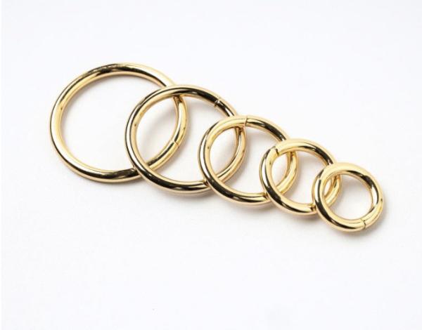 Rust Resistant Spring O Rings Alloy Trigger Round Snap Buckle For Dog Leashes