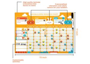 China 16&quot;x12&quot; Magnetic Whiteboard Chore Reward Chart w/Dry Erase for 3 Kids factory