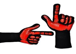 China Silicone Print Heat Resistant Bbq Gloves , Extreme Heat Resistant Gloves For Grilling factory