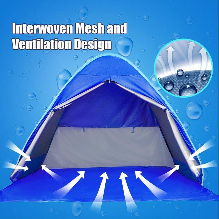 Windproof Silver Coated 190T Beach Sun Shade Tent