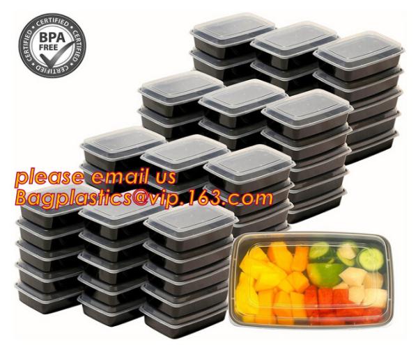 Food grade plastic disposable plastic take away bento box with 4 compartment