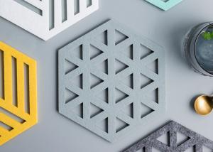China 15.5*17.5 Cm Felt Coasters Creative Hexagon Design Multi Purpose For Vase / Mouse Mat factory