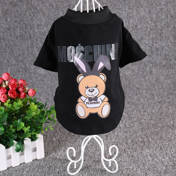 Breathable Cotton Dog Wearing Clothes Black White S M L XL XXL