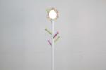 White Flower Shape Kids Playroom Furniture Wooden Coat Rack With Mirror