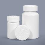 Engraved White Round Plastic Pill Bottles for Capsule Tablets Pharmaceutical