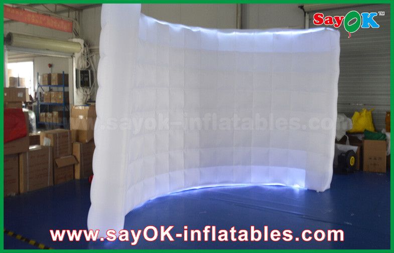 Small Photo Booth 210D Oxford Lighting Inflatable Wall Photo Booth Wedding With Led Strip , 1 - 3 Years Warranty