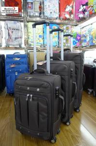 China cheap soft sided 20''+24'' +28'' three piece trolley luggage set,suitcases from Baigou factory