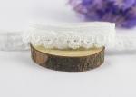 Flower Water Soluble Polyester Lace Trim , Milk Silk White Lace Ribbon By The