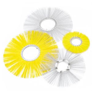 China Metal Steel Wire Sweeper Broom Brushes , Poly Fiber Road Broom Brushes factory