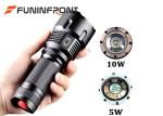 White & Yellow & Blue Light Zoom LED Flashlight for Outdoor Camp, Hunt, Fishing