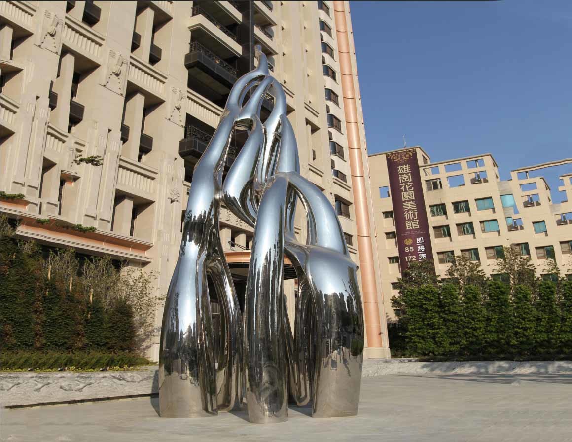 Abstract Giant Outdoor Sculpture Mirror Polished For Square Decoration