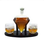 1000ml Diamond Shaped Glass Bottle With Wooden Frame