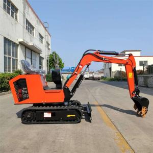 China Orange Color 1 Ton Mini Excavator With Rubber Track factory