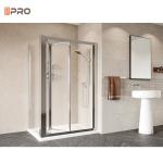 Aluminum Modern Luxury Bi Fold Bathroom Door Shower Rooms Misted Glass