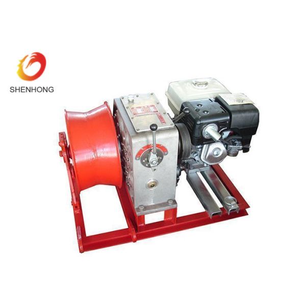 China Gasoline Engine Gas Powered Winch , Take Up Machine Cable Pulling Winch factory