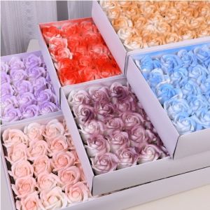 Spray Color Gradient Rose Crushed Ice Blue Plum Jam Rose Soap Flower Bouquet