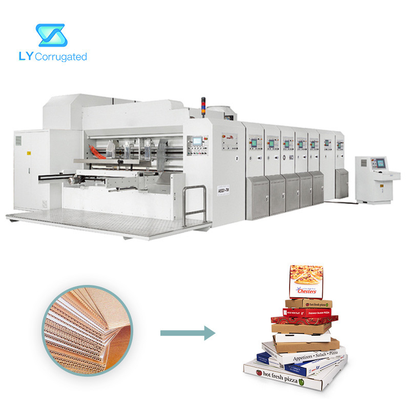 PLC Control Flexo Printer Slotter Machine , Rotary Carton Box Packing Machine