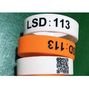printed readable QR code customized logo silicone rubber wristbands CE