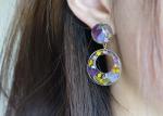 Customized Purple Romance Love Earstud Korea Style Purple Color Earrings Rings