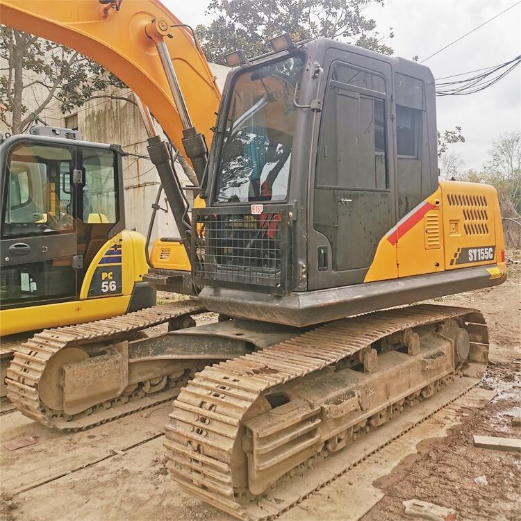 Crawler Chain Moving Type Original Hydraulic Cylinder Rubber Track Sany Excavator SY155 with A/C