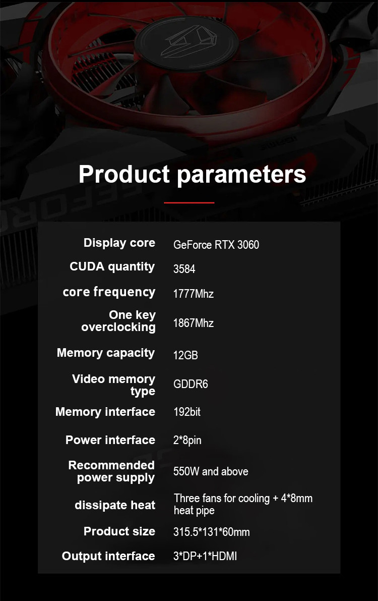RoHS Dedicated Graphics Card IGame GeForce RTX 3060 Advanced OC 12G