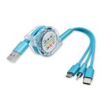 Colorful 3 In 1 Braided Charging Cable Stable Current Fast Data Transmission