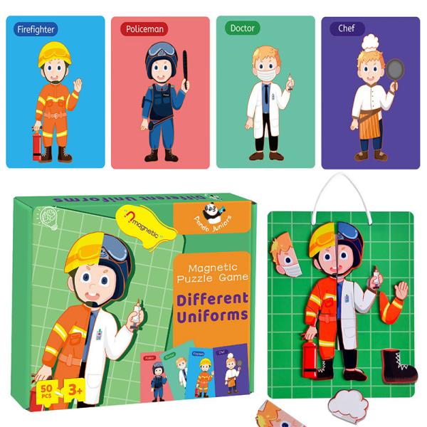 Parent Child Interactive Educational Puzzle Toys Learning Career and Uniform