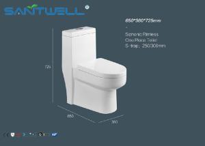 China Nano Ceramic Single Piece Toilet Siphonic flushing WC 650*360*725 mm Size factory