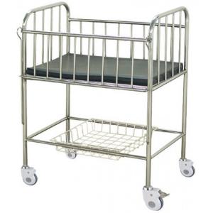 China Hospital Baby Bed Cart 850 X 460 X 970mm Four Silent Wheels With Cross Brakes factory