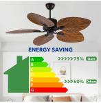 Household 52 Inch Palm Leaf ABS 5 Blades DC Motor Modern Home Decor Mute Bldc