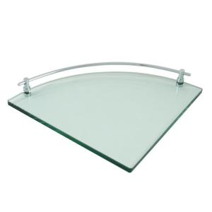 China Customized Color Wall Mounted Fanshaped Tempered Glass Shelves for Bathroom factory