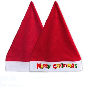 China Customized Sublimation Christmas Velvet Santa Hat Cap For Adult And Kids factory