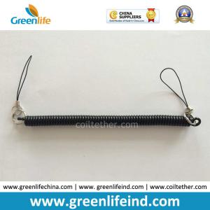 China Spiral Clip Pen Coils W/Phone Short Strap on Each Ends Black Color 10mm Width factory