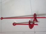 Red Painted Earth Ground Anchor / Helical Metal Ground Anchors Offset Eye