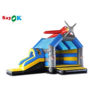 China Airplane Inflatable Jumping Bouncer Castles With Water Slide on sale