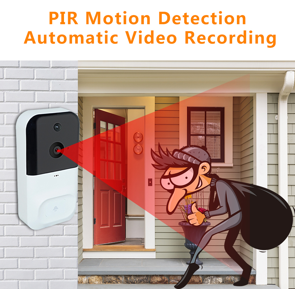 High Sensitivity 128G Smart Video Doorbell Tuya Chime 3 To 5 Meter PIR