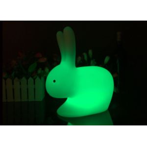 Cute Bunny Shaped LED Night Light , White Rabbit Lamp 16 Colors Changing