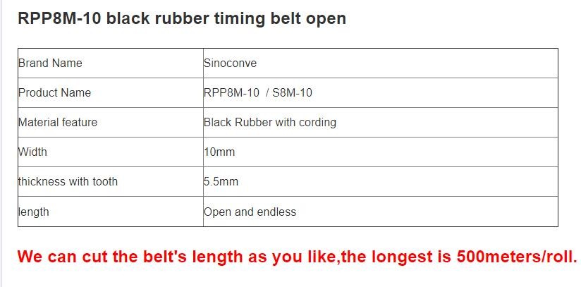 ISO 9001 Certified RPP8M Automatic Door Timing Belt for Smooth Operation of Black Doors