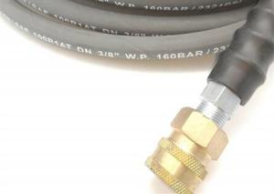 China 50 FT ID 3/8&quot; 4000 PSI Wire Braid Pressure Washer Hose With Brass Coupler factory