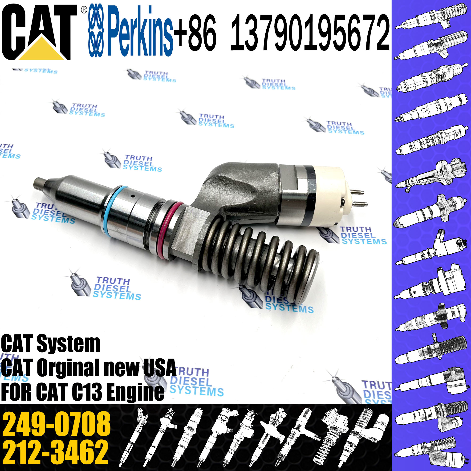 Common Rail Fuel Injector 10R-2977 249-0708 292-3666 239-4908 249-0712 10R-3147 10R-3262 294-3002 For C13 Engine