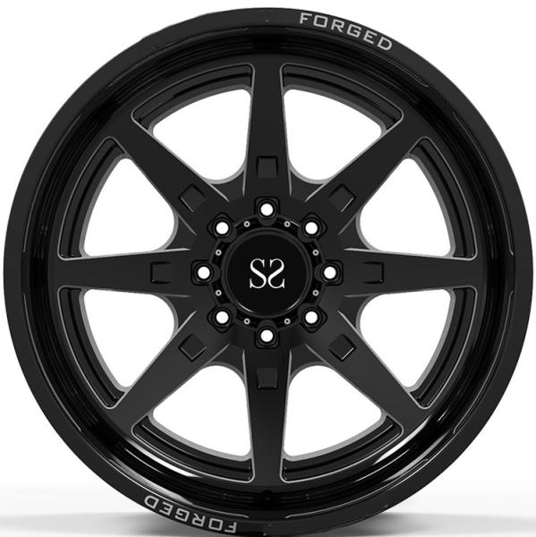 22x10, 22x12, and 22x14 Gloss Black Milling Windows 4x4 Wheels / Deep Lip Forged