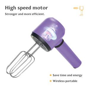 China Colorful 3 Speed Electric Egg Beater With Plastic Handle Purple factory