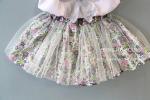 2016 Fashion Kid's Purple Summer Prince Style Top+Cute Lace Floral Shorts Skirt