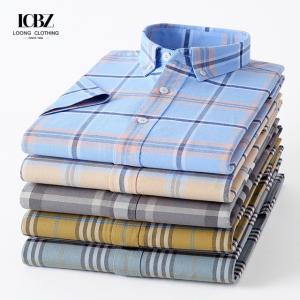 China Casual Plaid Shirt 100% Cotton Oxford Cotton Anti-Wrinkle Breathable Thin Man Shirts factory