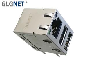 China High Performance RJ45 Multiple Port Connectors 2 USB Ports For Ethernet factory