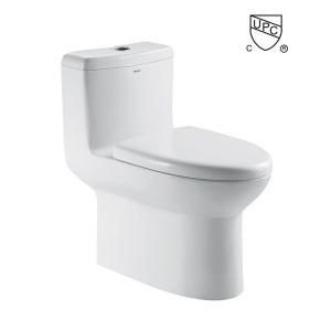 China UPC One Piece Western Toilet Dual Flush White Color Ceramic factory