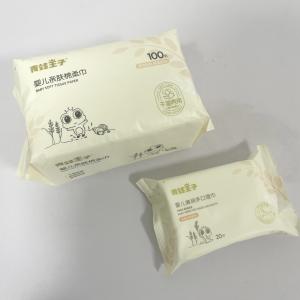 China 100 PCS Customized Organic Cotton Disposable Dry Wipe Soft Cotton Dry Wet Wipe factory