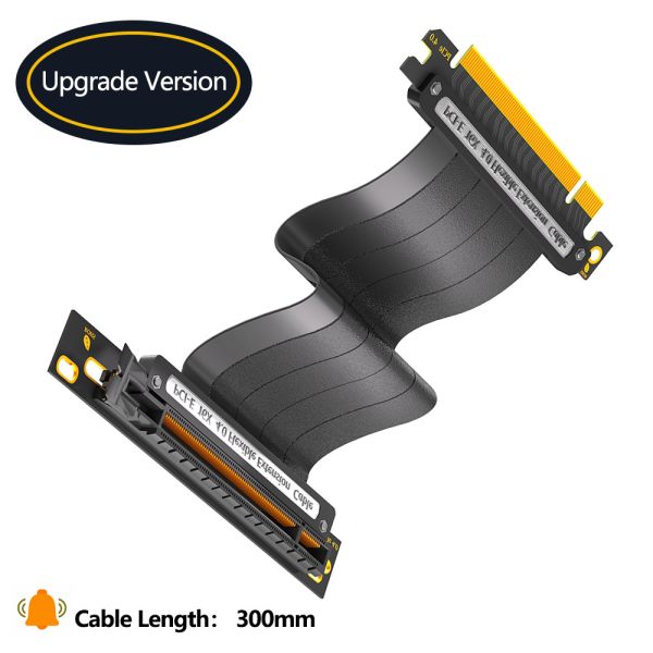 China Custom PCI-E 4.0 Riser Extension Cable Black 16x Shielded For GPU factory