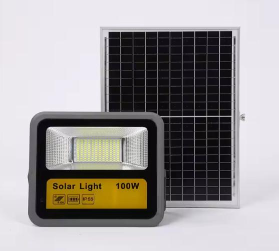 60W 100W 200W Solar Led Flood Lights IP67 6000K High Bright 196 LEDS Garden